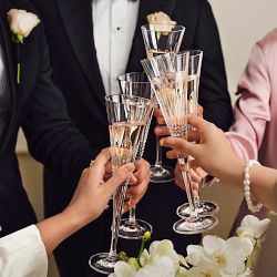 Waterford Lismore Diamond Toasting Champagne Flutes, Set of 2