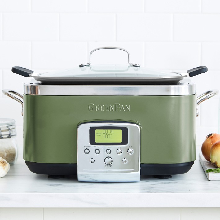 GreenPan™ Elite Slow Cooker, 6-Qt. in sage green