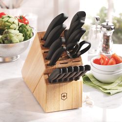 Victorinox Swiss Classic Knife Block, Black, Set of 15