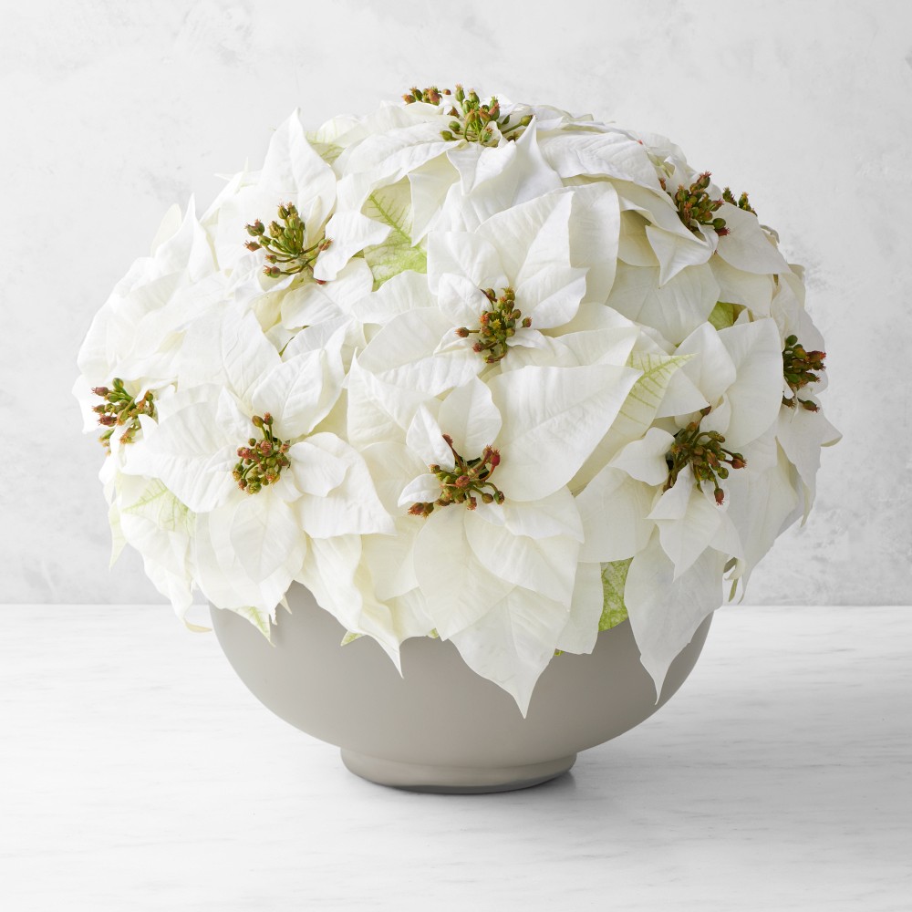 Jeff Leatham Faux Holiday White Poinsettia