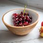 Jeanne Fitz Wood & White Salad Bowl, Medium