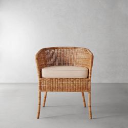 Topanga Armchair Cushion, Sunbrella Performance Canvas, Flax