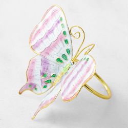Cloisonn&#233; Butterfly Napkin Rings, Set of 4