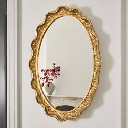 AERIN x Williams Sonoma Home Gold Scalloped Wall Mirror