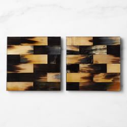Horn and Bone Round Mirror