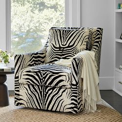 Zebra Upholstered Swivel Chair