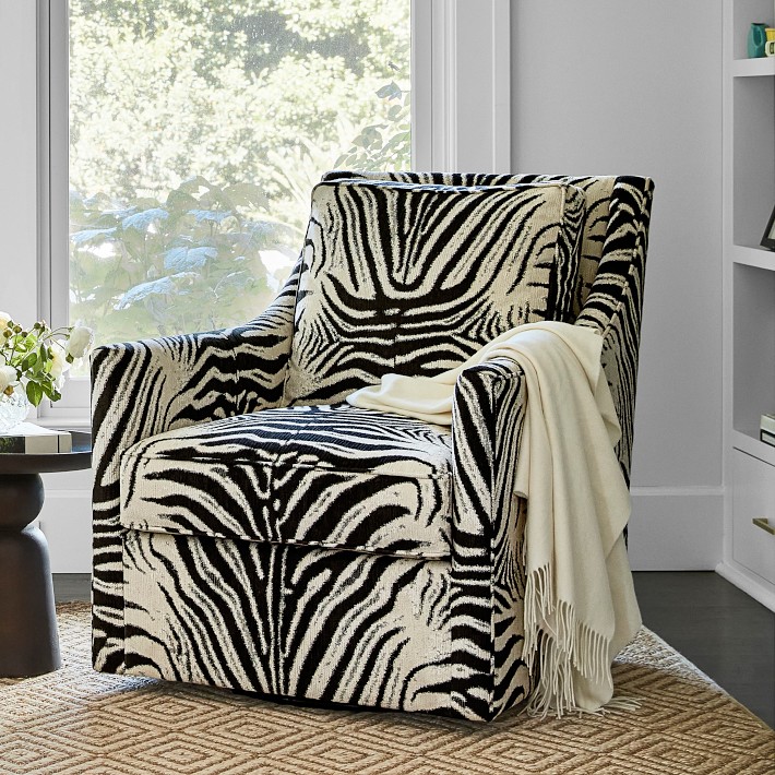 Zebra Stripe Black And White Zebra Print Arm Accent Chair Zebra