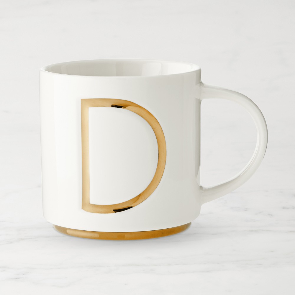 Gold Monogram Mug, D