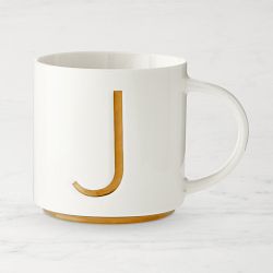 Gold Monogram Mug, J