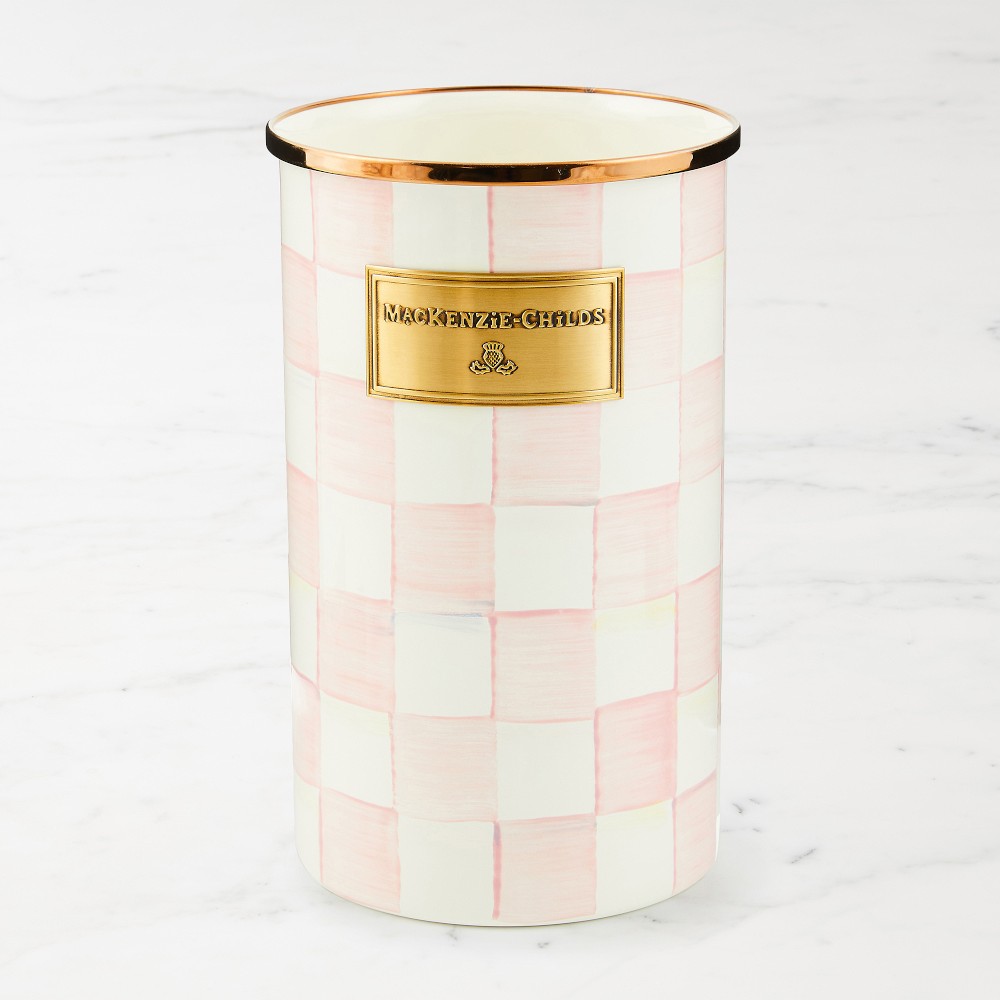 MacKenzie-Childs Rosy Check Enamel Utensil Holder