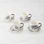 Rory Dobner x Williams Sonoma Alice's Adventures In Wonderland Tea Set Cups & Saucers, Set of 4
