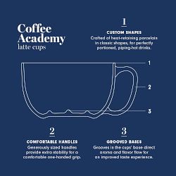 Coffee Academy Latte Cups, Set of 4