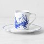 Pillivuyt French Toile Porcelain Espresso Cups & Saucers, Set of 2, Blue