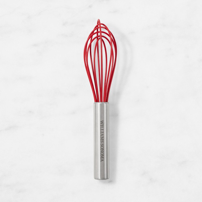 Williams Sonoma Stainless-Steel Silicone Mini Whisk, Red