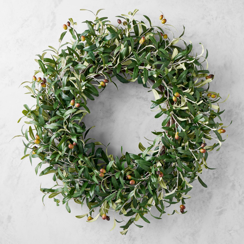 UV Protected Faux Olive Wreath