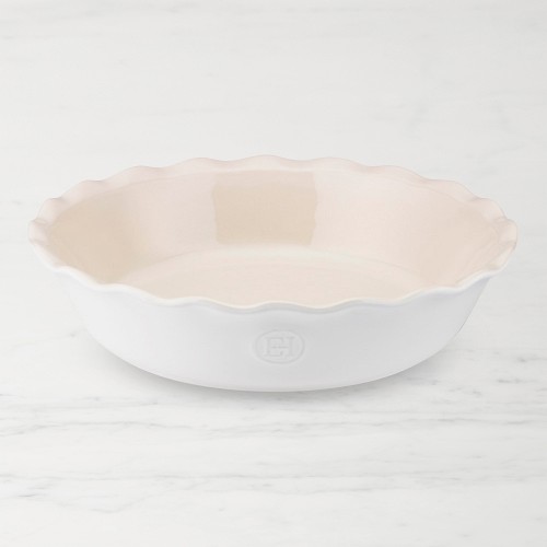 Emile Henry Modern Classics French Ceramic Pie Dish, White