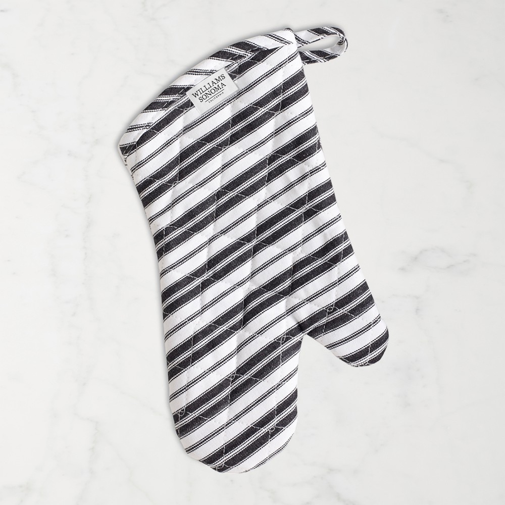 Williams Sonoma Stripe Oven Mitt, Jet Black