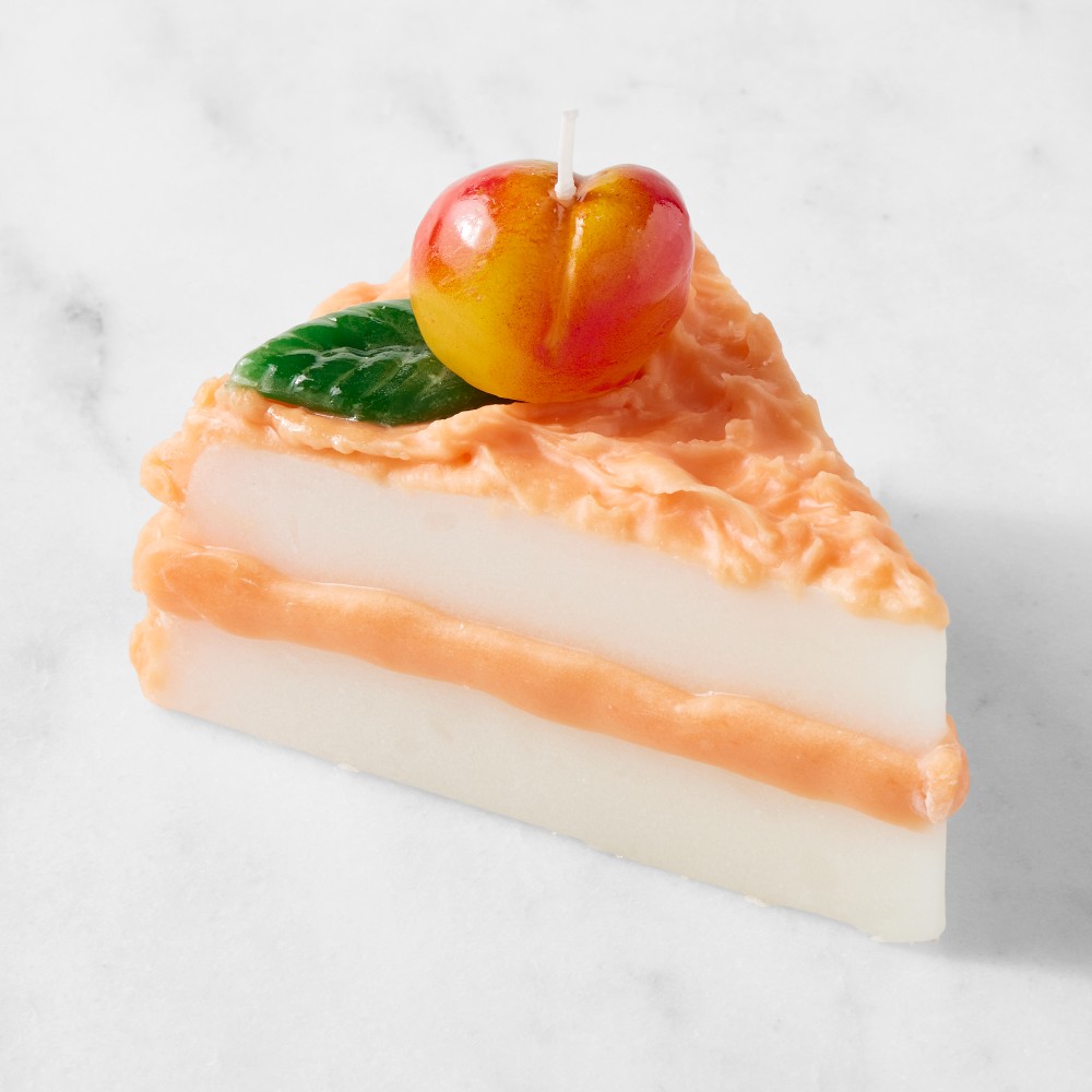 Celebration Cake Slice Candle, Apricot