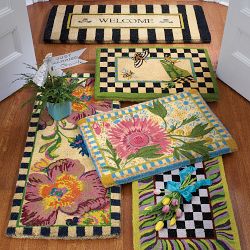 MacKenzie-Childs Welcome Awning Stripe Double Doormat