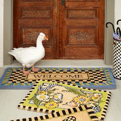 MacKenzie-Childs Welcome Periwinkle Double Doormat