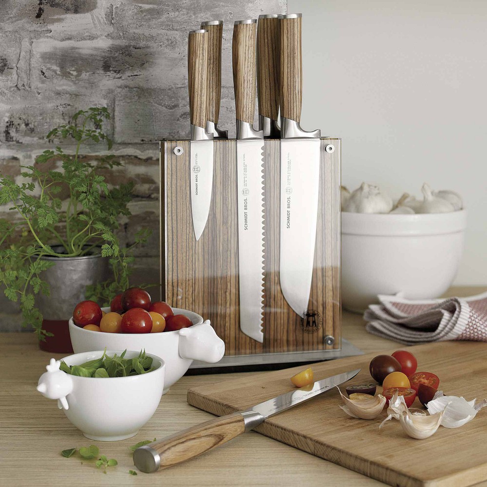 Schmidt Brothers Zebra Wood  Knife Block, Set of 7