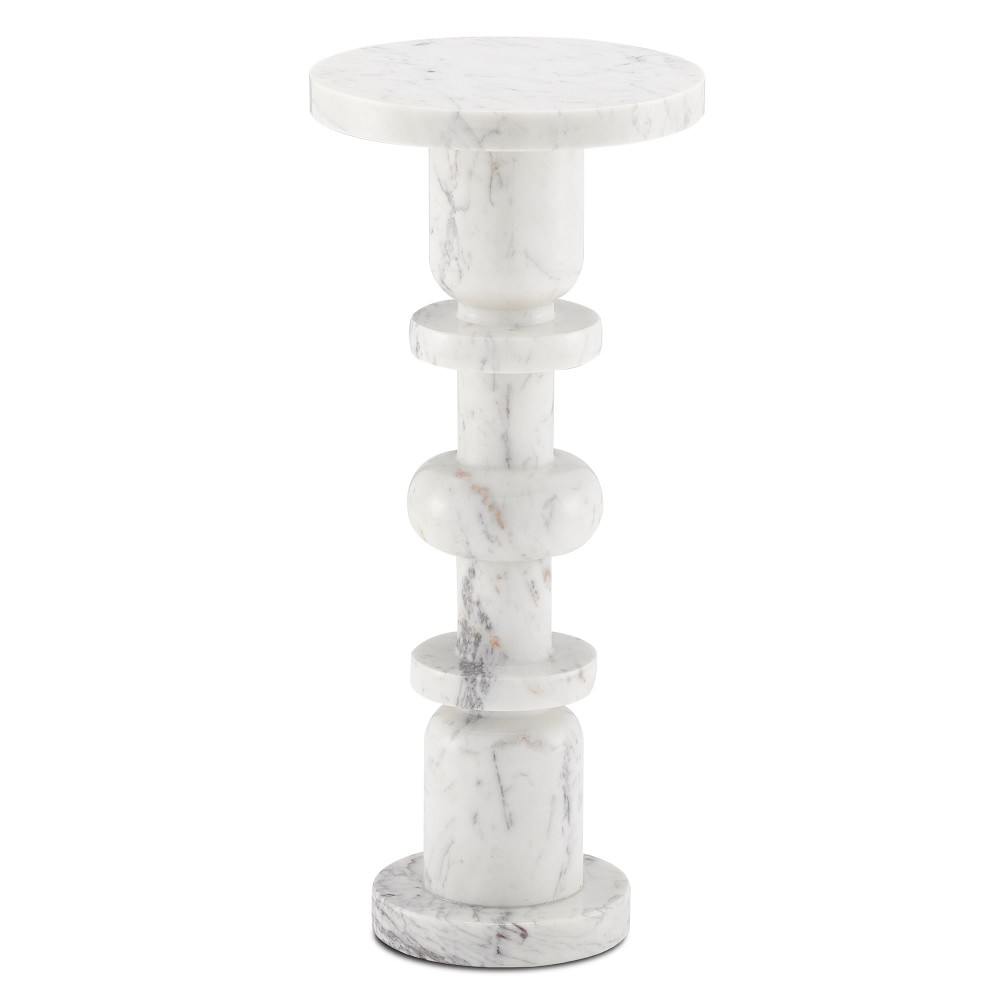 Irene Accent Table, Marble, White