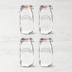 Kilner Round Clip Top Jar, 51 oz, Set of 4