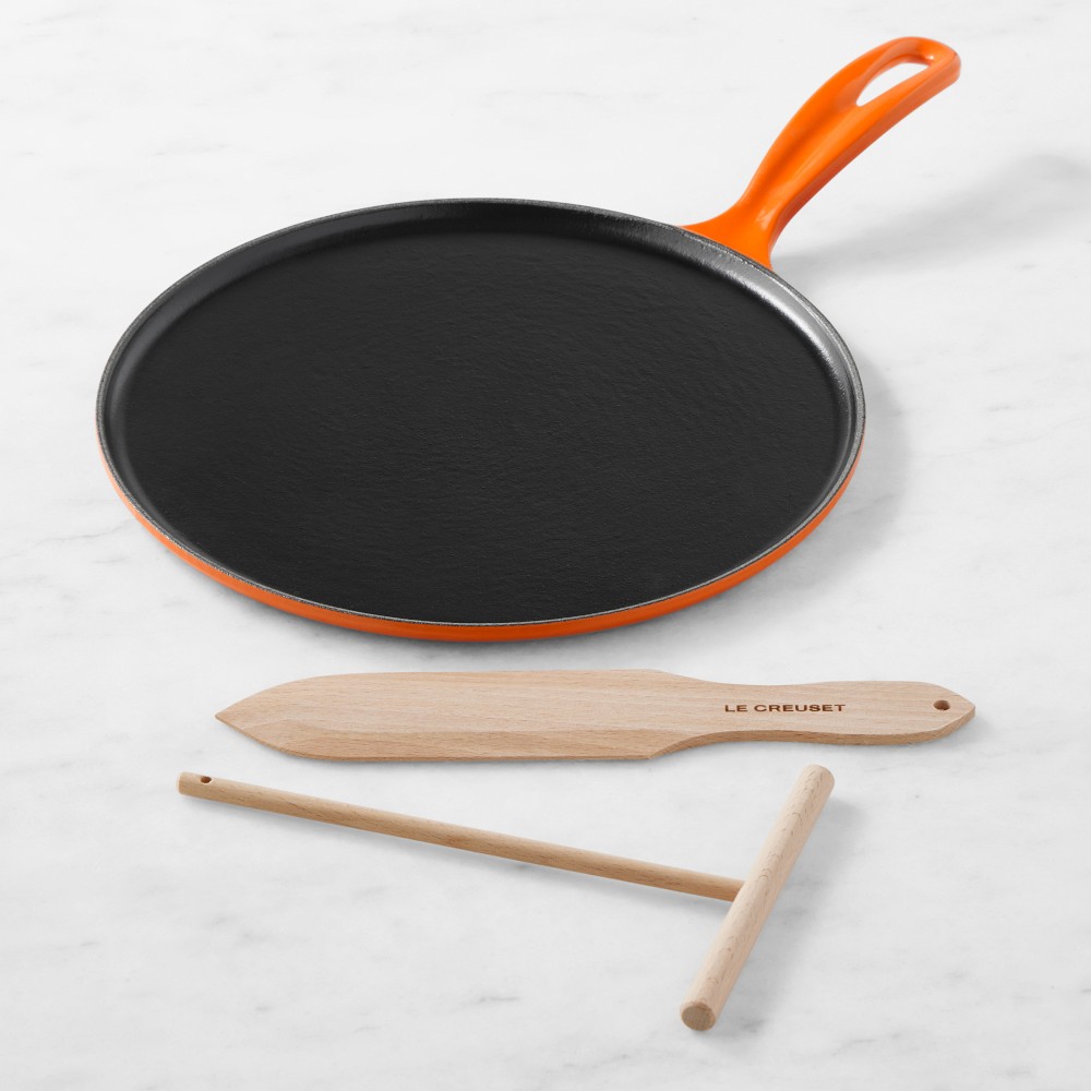 Le Creuset Enameled Cast Iron Crepe Pan with Spreader and Spatula