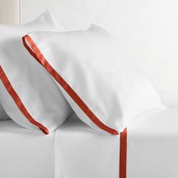 Chambers&#174; Italian Border 300TC Sateen Sheet Set, Persimmon