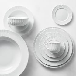 Pillivuyt Basketweave Porcelain Cereal Bowls, Set of 4