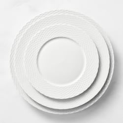Pillivuyt Basketweave Porcelain Salad Plates, Set of 4