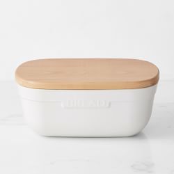 Emile Henry French Ceramic Breadbox, Flour