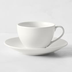 Apilco Tradition Porcelain Cups & Saucers, Set of 4