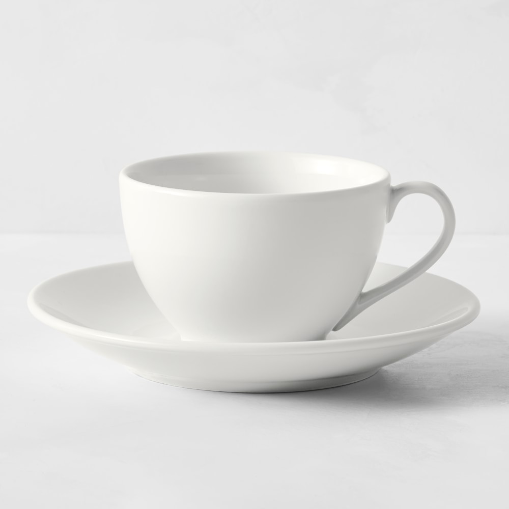 Apilco Tradition Porcelain Cups & Saucers, Set of 4