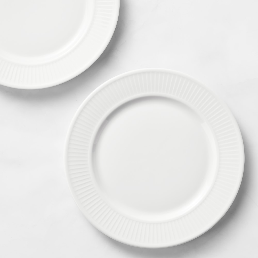 Pillivuyt Plisse Porcelain Salad Plates - Set of 4