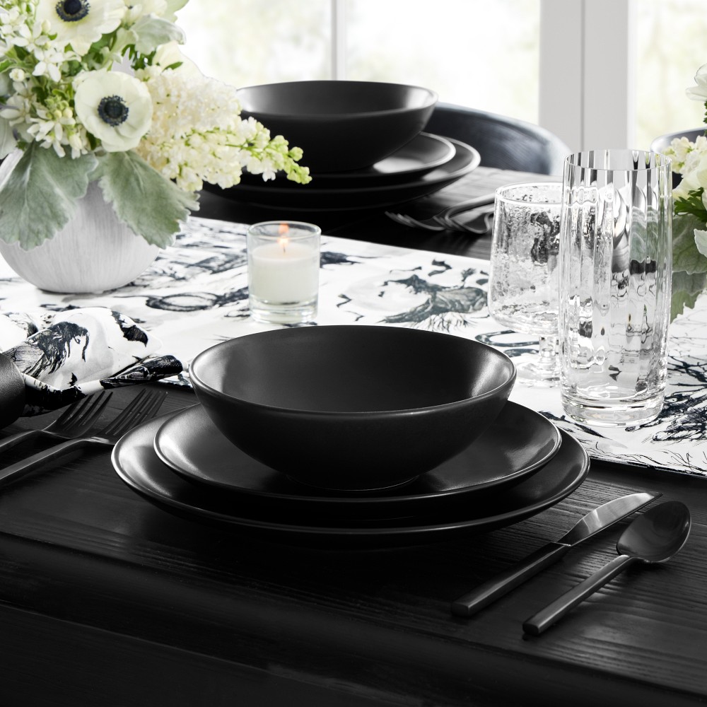 Open Kitchen by Williams Sonoma Matte Coupe Bowls, Set of 4, Black