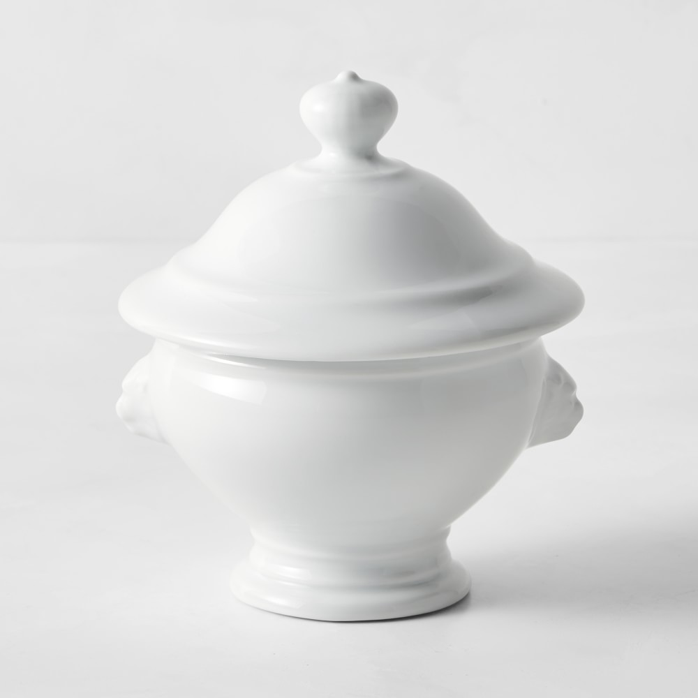 Apilco Lion's Head Porcelain Soup Bowl with Lid