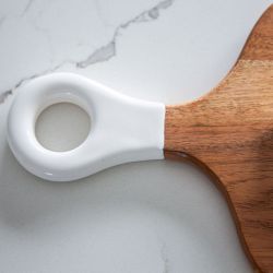 Jeanne Fitz Wood &amp; White Rectangle Cheese Board