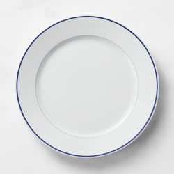 Apilco Tradition Blue-Banded Dinner Plates, Set of 4