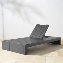 Larnaca Slate Grey Metal Chaise with Built in Table