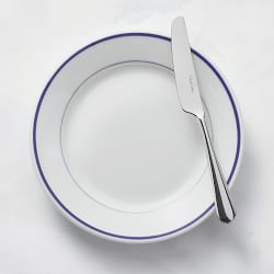 Apilco Tradition Porcelain Blue-Banded Bread Plates, Set of 4