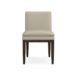 OPEN BOX: Laguna Side Chair, Italian Distressed Leather Ivory, Drifted Brown
