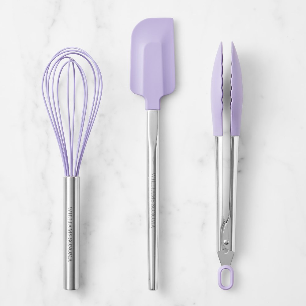 Williams Sonoma 3-Piece Stainless-Steel Silicone Utensils Set, Lilac