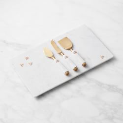 Marble Honeycomb Cheese Board with Honeycomb Cheese Knives