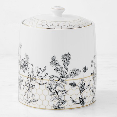 Williams Sonoma Honeycomb Porcelain Canister, Medium