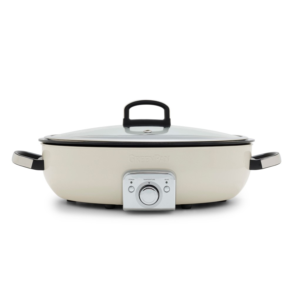 GreenPan™ Elite Ceramic Nonstick Electric Everyday Skillet, Cloud Cream, 5 1/2-qt