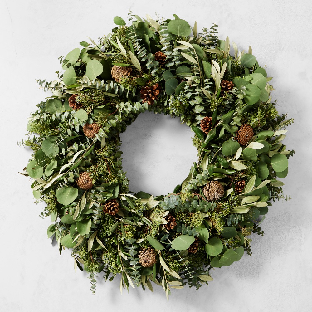 Jeff Leatham x Williams Sonoma Sonoma Winter Classic Live Wreath &amp; Garland