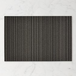 Chilewich Easy Care Skinny Stripe Shag Doormat, 18"x28", Steel