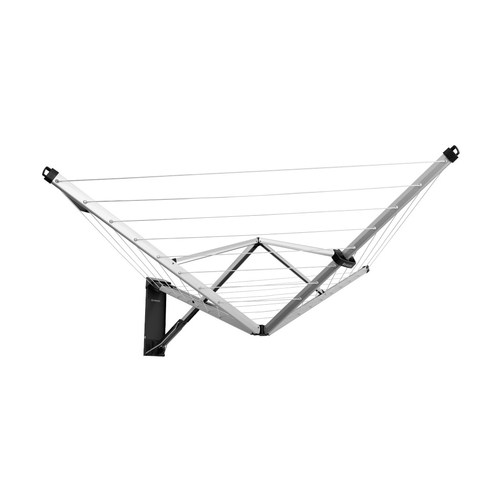 Brabantia WallFix Wall-Mounted Clothesline, with Protective Cover Metallic Gray