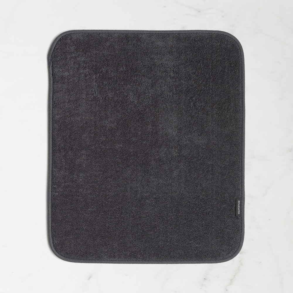 Brabantia Sinkside Microfiber Dish Drying Mat, 18.5x15.7in Dark Gray